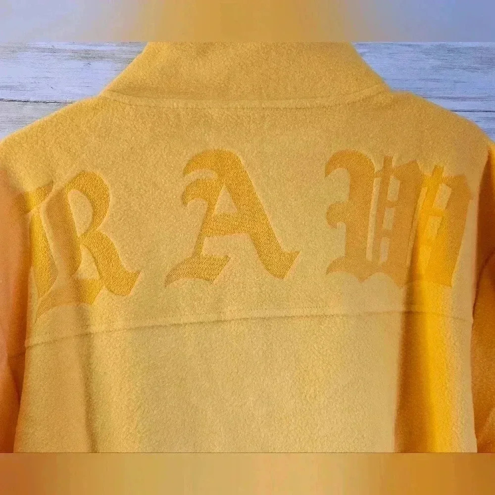 Raw gear 3/4 zip up pull over fleece yellow mens small - Picture 8 of 8